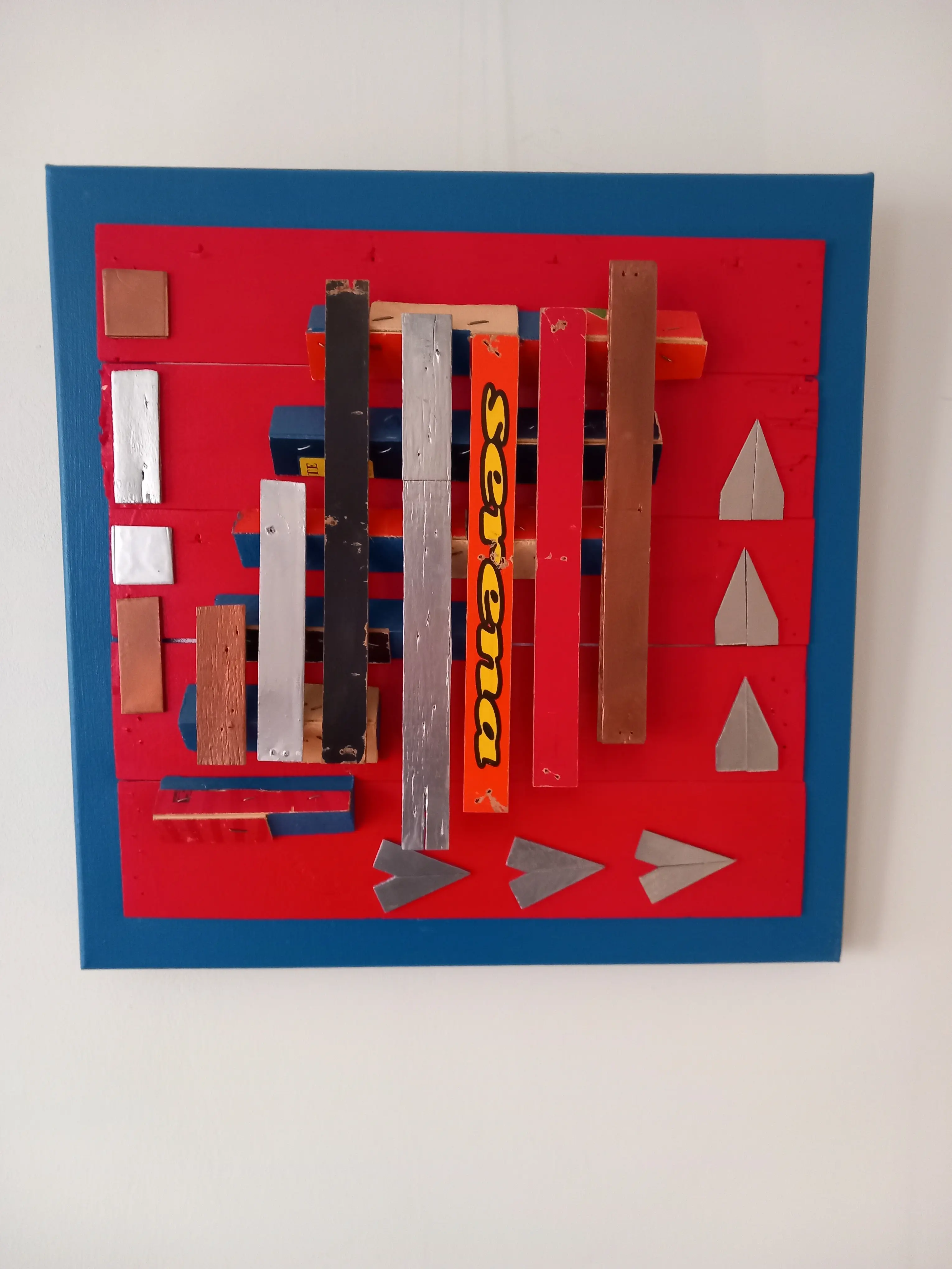 Kleuren Fantasie Blauw Rood 50x50cm cm - Karl van Stek
