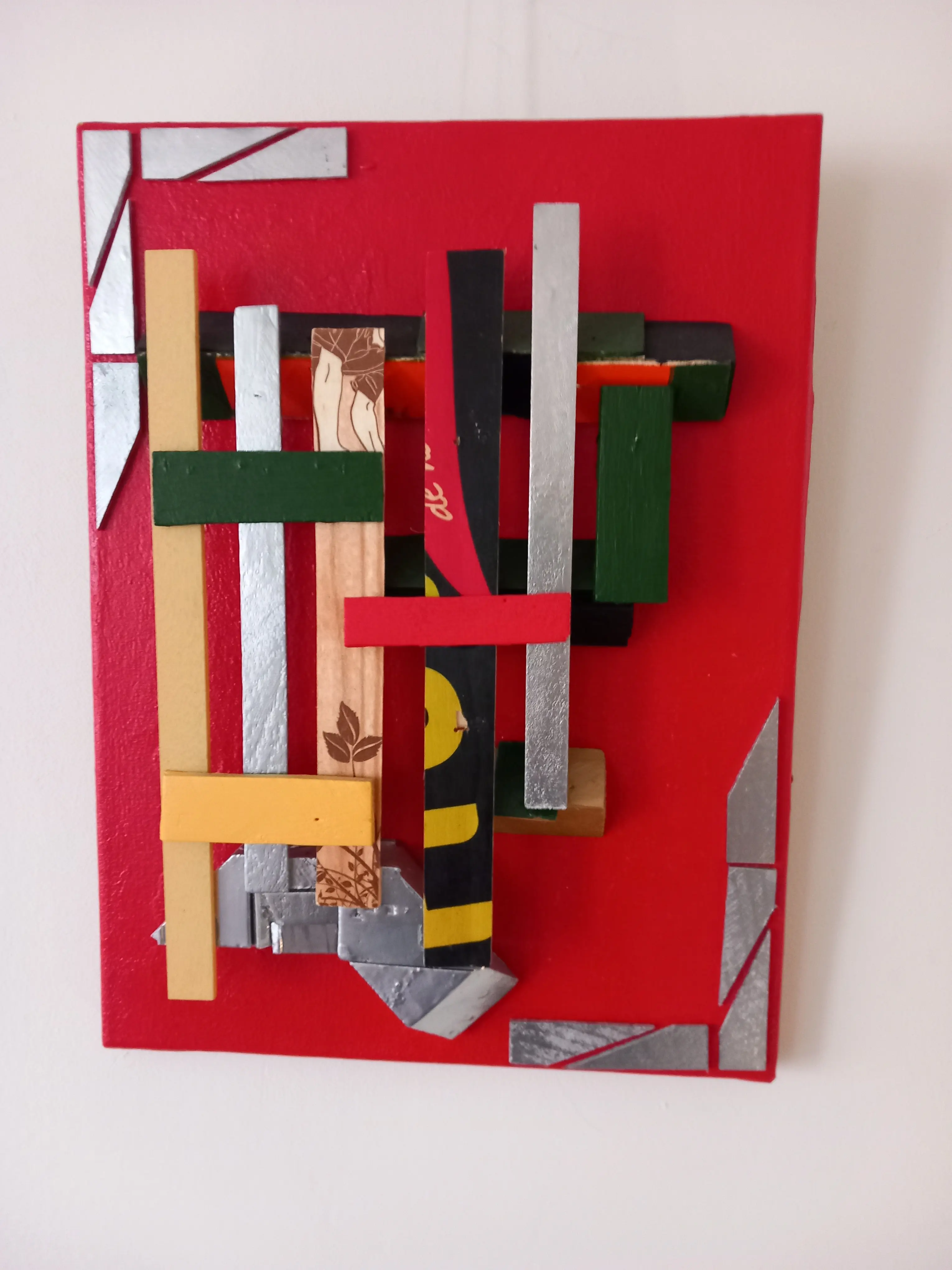 Kleuren Fantasie Rood Zilver 40x30cm cm - Karl van Stek