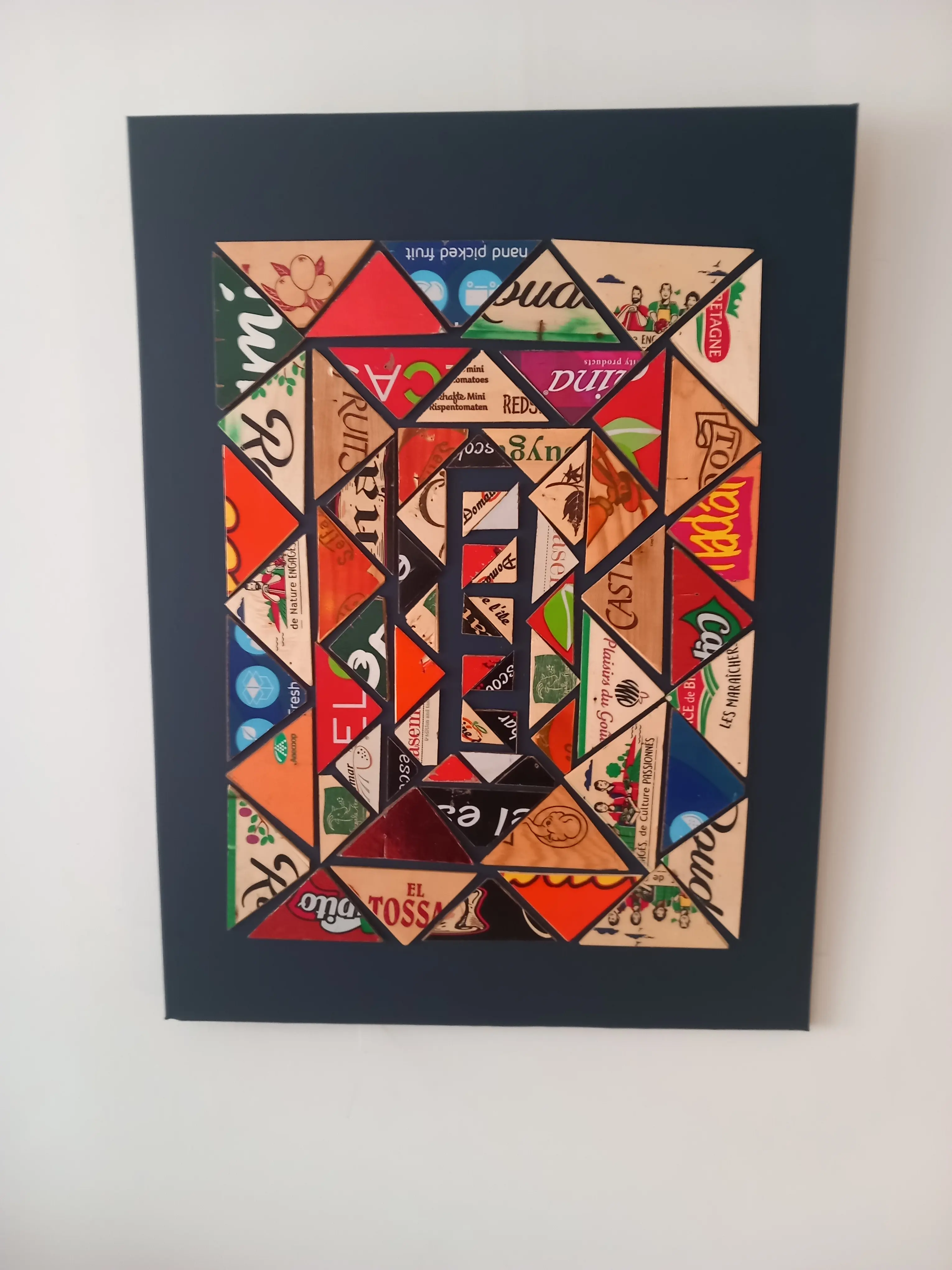 Mozaïek Donker Blauw 78x60cm cm - Karl van Stek