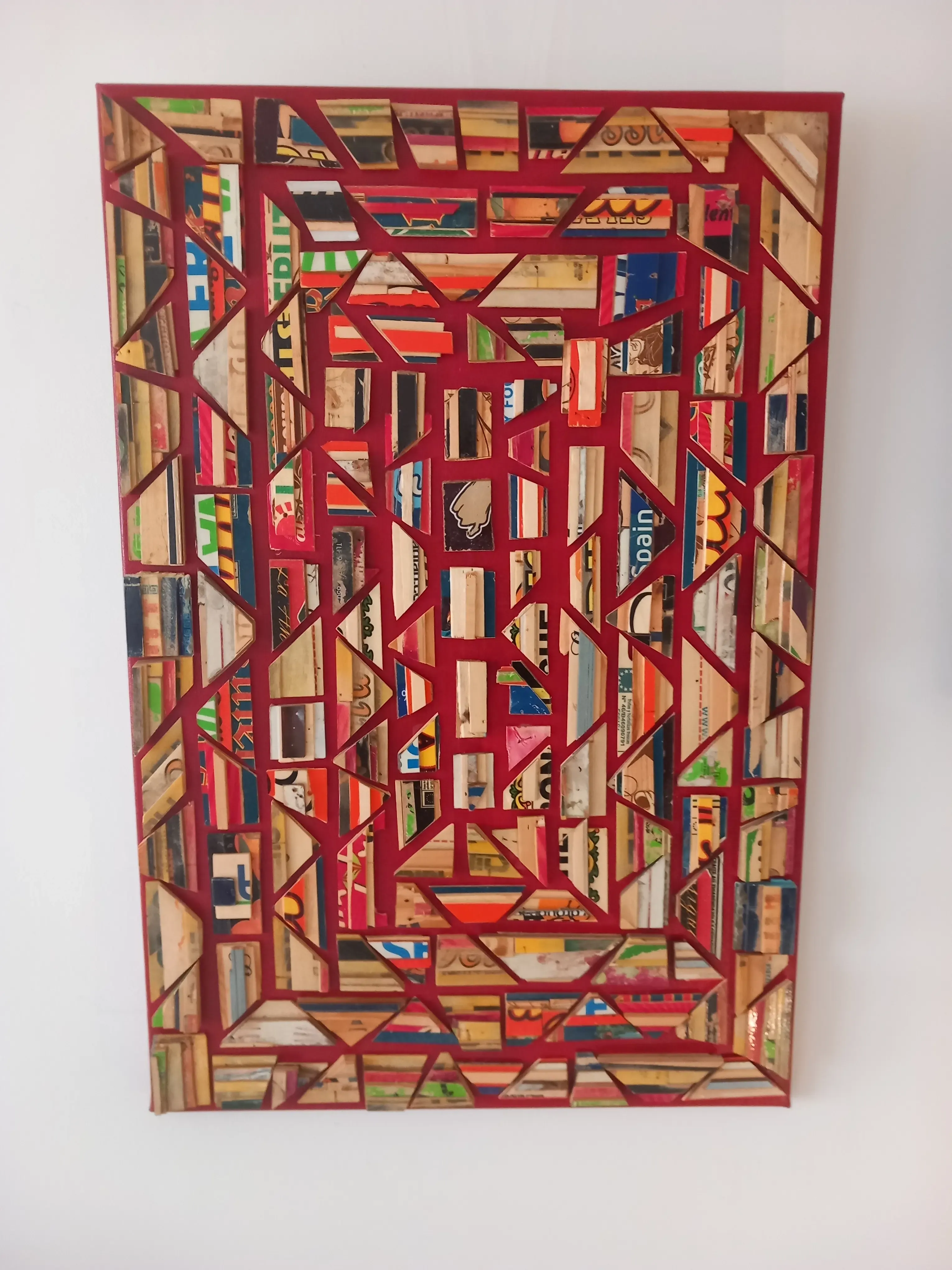 Mozaïek Rood Groot 90x60cm cm - Karl van Stek
